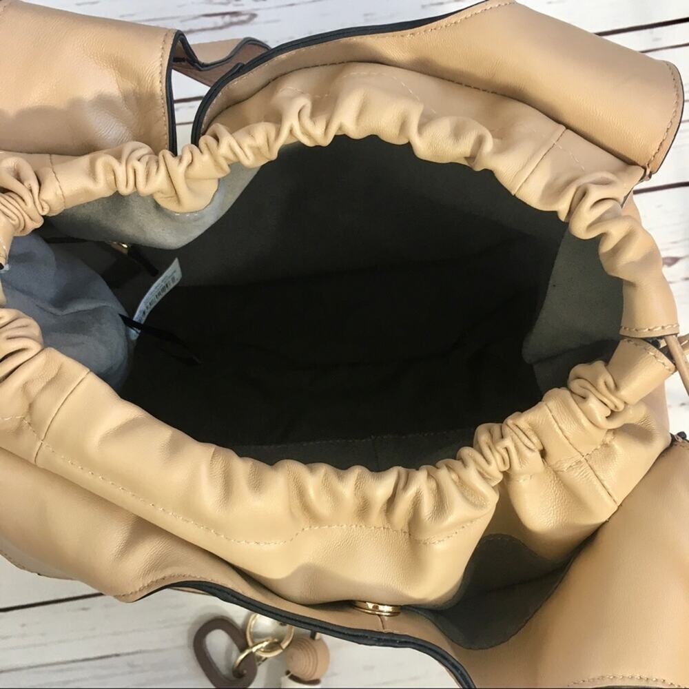 NEW Vince Camuto Suni Leather Shoulder Bag Tote Satchel Moccasin Stripe Purse - Picture 5 of 8